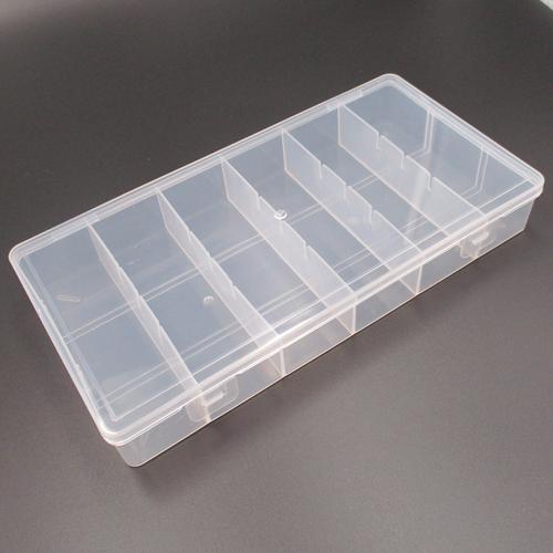 透明长方形储物盒插片固定竖6格渔具盒首饰盒塑料零件收纳整理盒